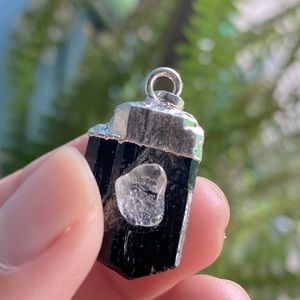 Tourmaline with lil Quartz charm